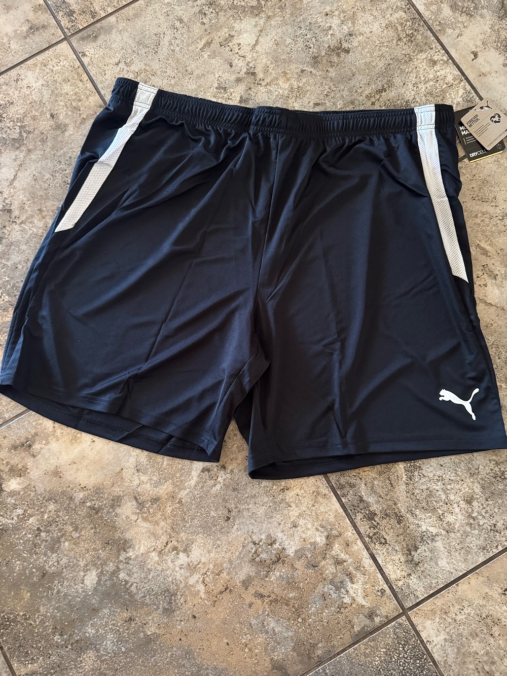 NWT Men's PUMA Drycell Athletic Sports Soccer Training Shorts Black/White 3XL